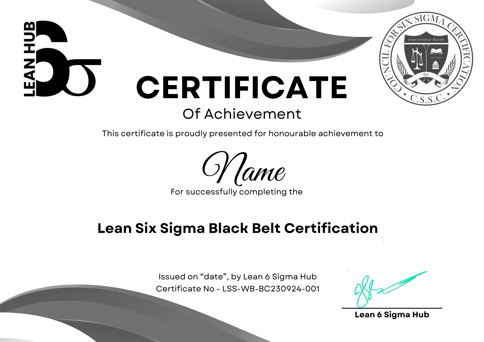 Lean Six Sigma Black Belt Certificate